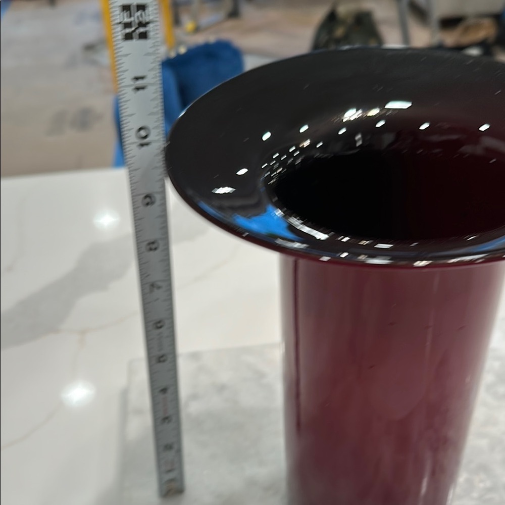RARE FLARE VASE Elegant Dark Red 10’H 8.25” Flare - Picture 5 of 10